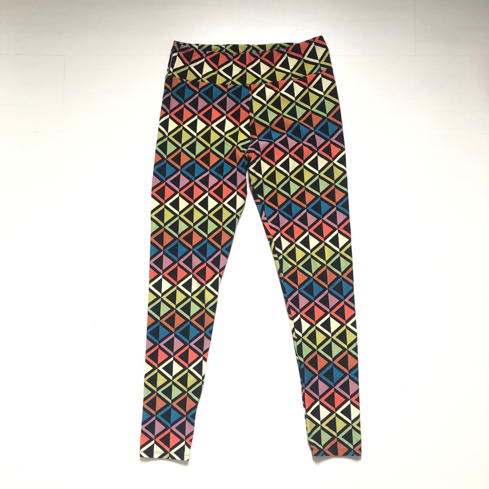 TC LuLaRoe leggings in geometric multicolor print
